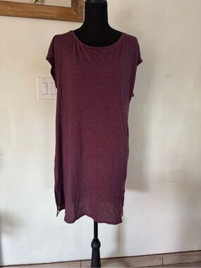 Victoria's Secret Heathered Plum Long Sleeve V-Neck Top